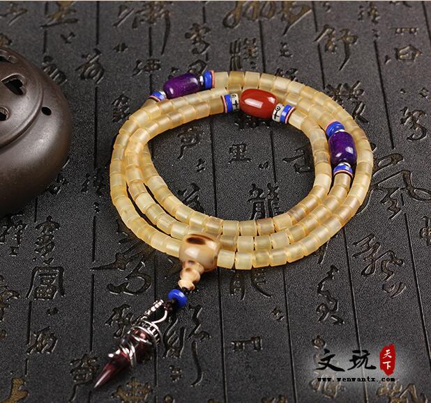 自然羊角藏式民族风念珠手链饰品