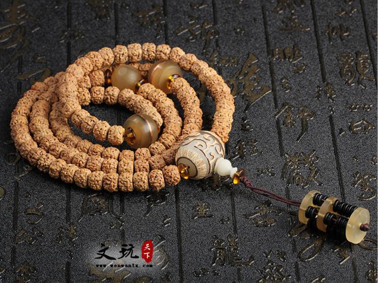 自然五5瓣爆肉纹小金刚菩提子原籽108颗念珠手链手串文玩盘玩念珠